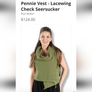 Bryn Walker Pennie Vest - Lacewing Check SeersuckerBryn Walker Size Medium